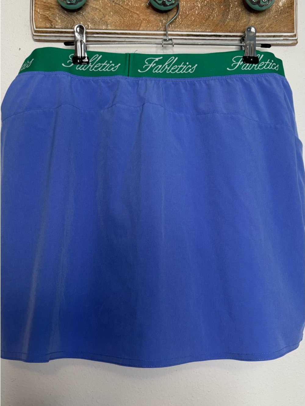 Fabletics Periwinkle Athletic Skort with Green Logo Waistband - Picture 6 of 8